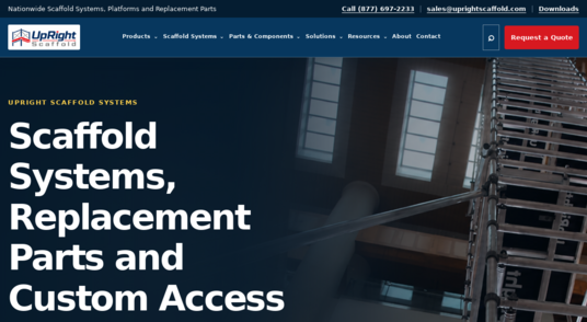 Upright Scaffold rebuilt website homepage preview